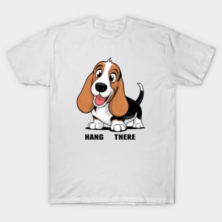 Happy basset hound puppy - playful and energetic vibes T-Shirt